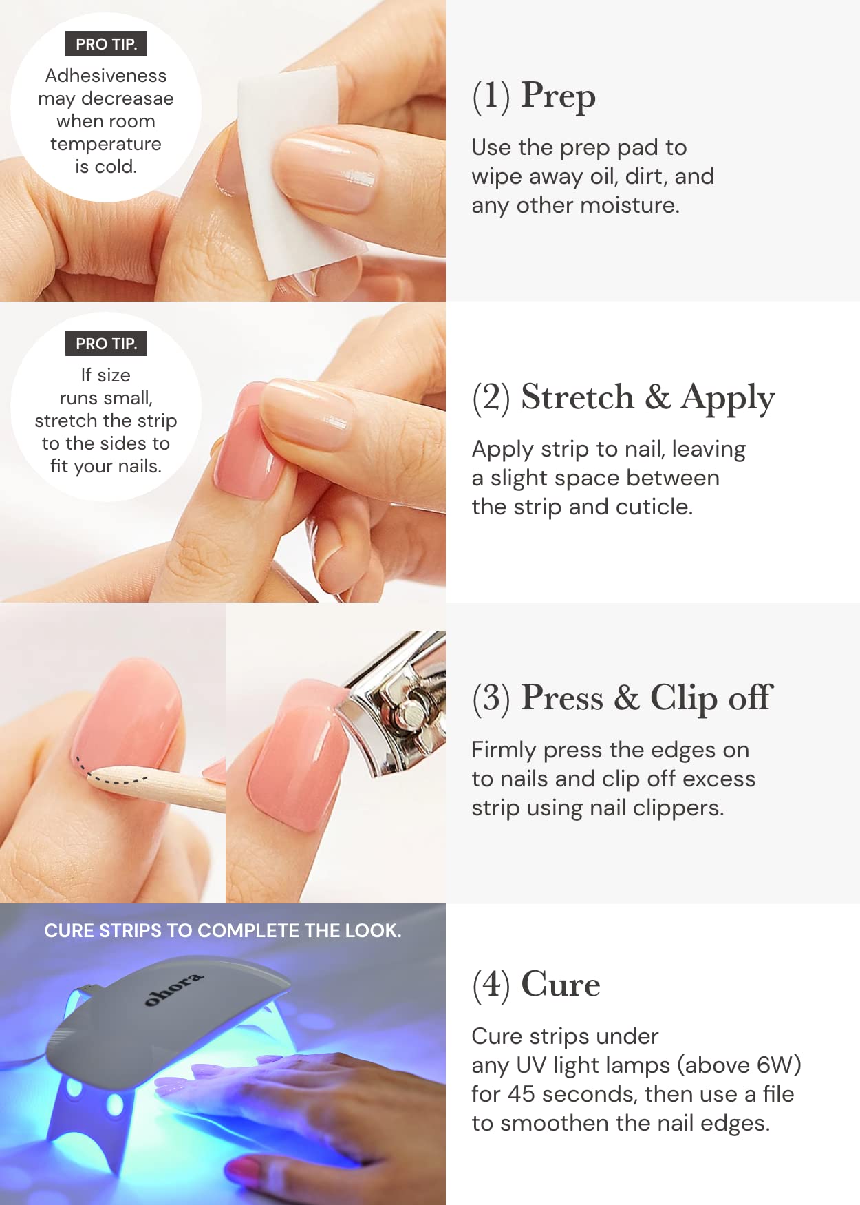 ohora Semi Cured Gel Nail Set of 2 (N Spring 001 & Pro Easy Peel Remover) - Professional Salon-Quality Nail Care