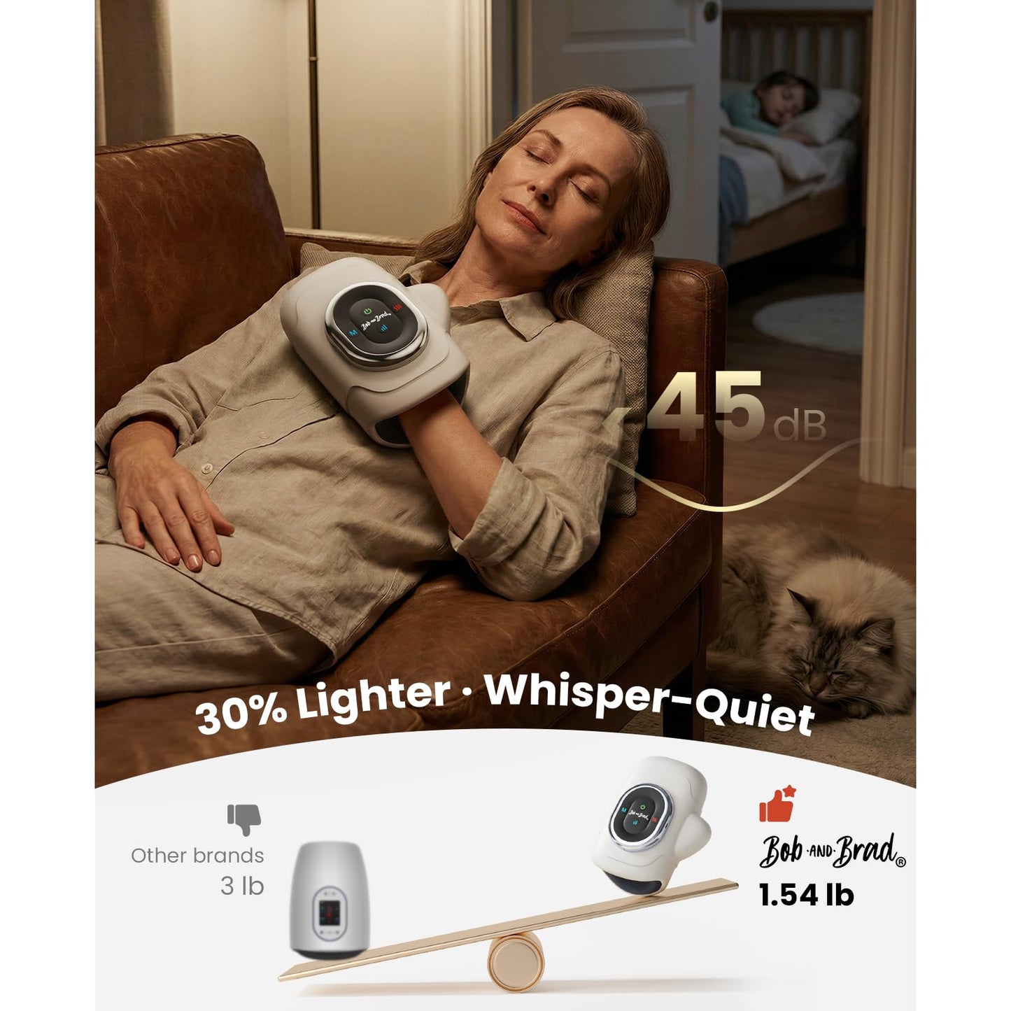 BOB AND BRAD Hand Massager with Heat and Compression, Individual Fingers