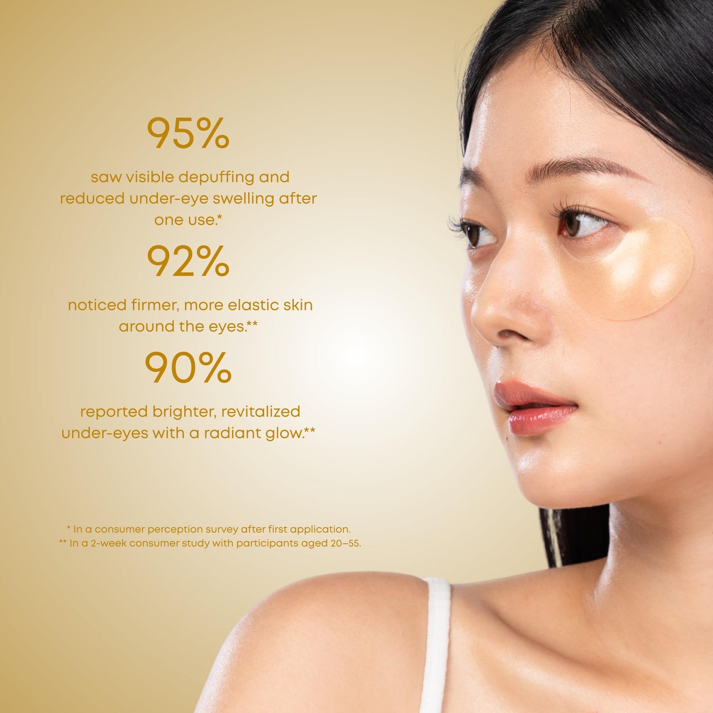 Lunair Gold & Collagen Hydrogel Eye Patch – Depuffing, Firming & Hydrating Under-Eye Treatment for Dark Circles & Fine Lines (60 Patches)