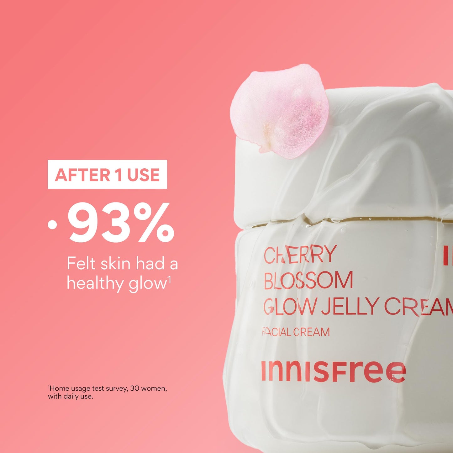 Innisfree Cherry Blossom Glow Jelly Cream | Hydrating Korean Moisturizer with Niacinamide for Smooth, Radiant Skin | Face Cream for Glass Skin and Dewy Finish, 1.69 Fl Oz