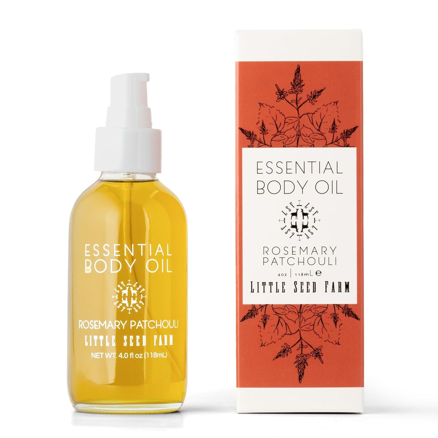 Essential Body Oil - Rosemary Patchouli Scent | Nourishing 4 Ounce Size