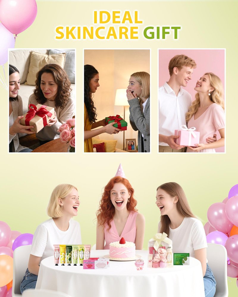60 PCS Spa Party Supplies,Spa Party Favors kits Include Face Masks Skincare,Hand Cream, Lip Balm,Under Eye Patches,Lip Mask,Foot Bath Bombs,Women Ideal Gift Bulk Birthday Sleepover Spa Party