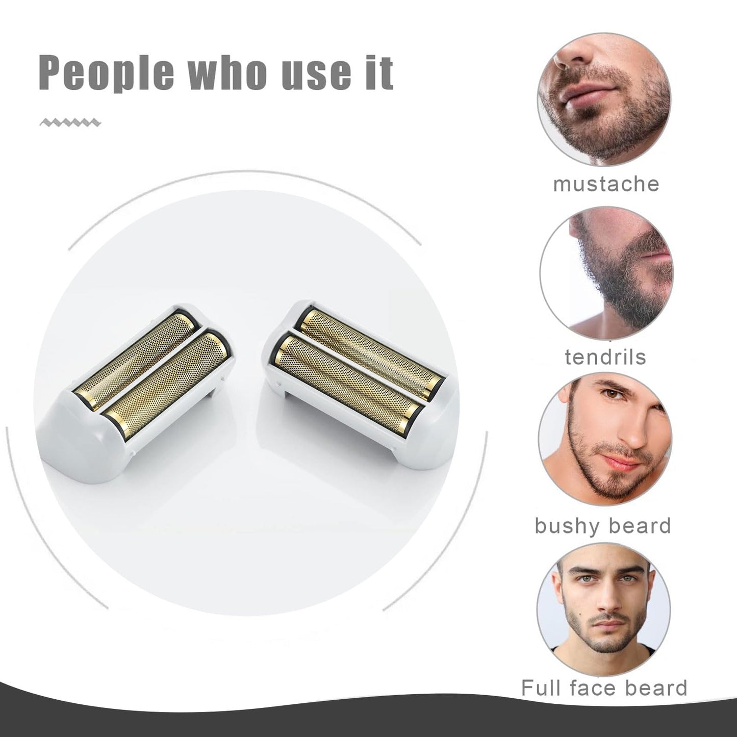 For Andis Foil Shaver Replacement Head for Model TS-1 TS-2 17150 17200 17235 Pro Foil Shaver, Replaces #17155 17160 17280 Shaver (Gold/2Pack)