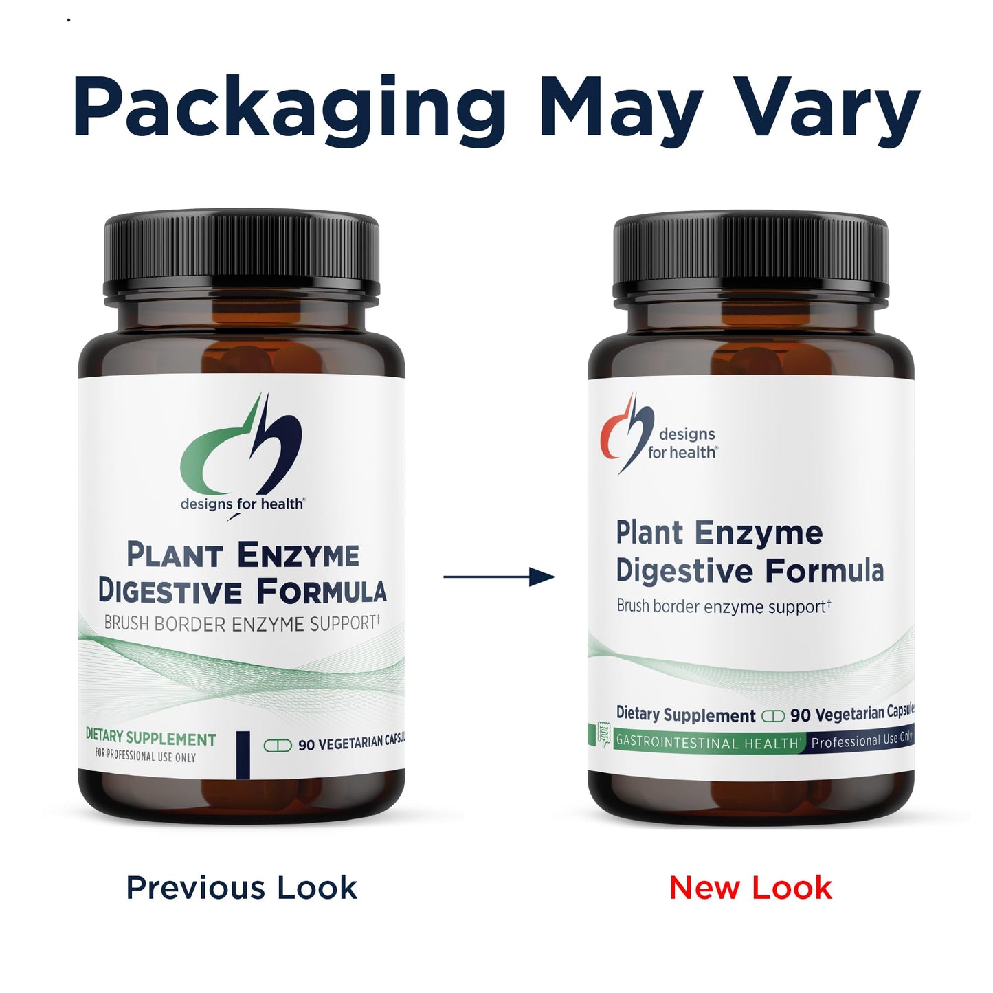 Designs for Health Plant Enzyme Digestive Formula - Vegetarian Digestive Enzymes Supplement - Gut Support with Hemicellulase, Protease + More - May Support Occasional Gas + Bloating (90 Capsules)