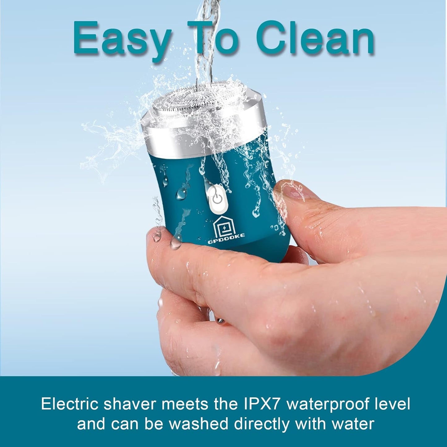 Mini Electric Razor - Wet & Dry Shaver for Men & Women | 30-Day Battery Life, Travel Size, Blue