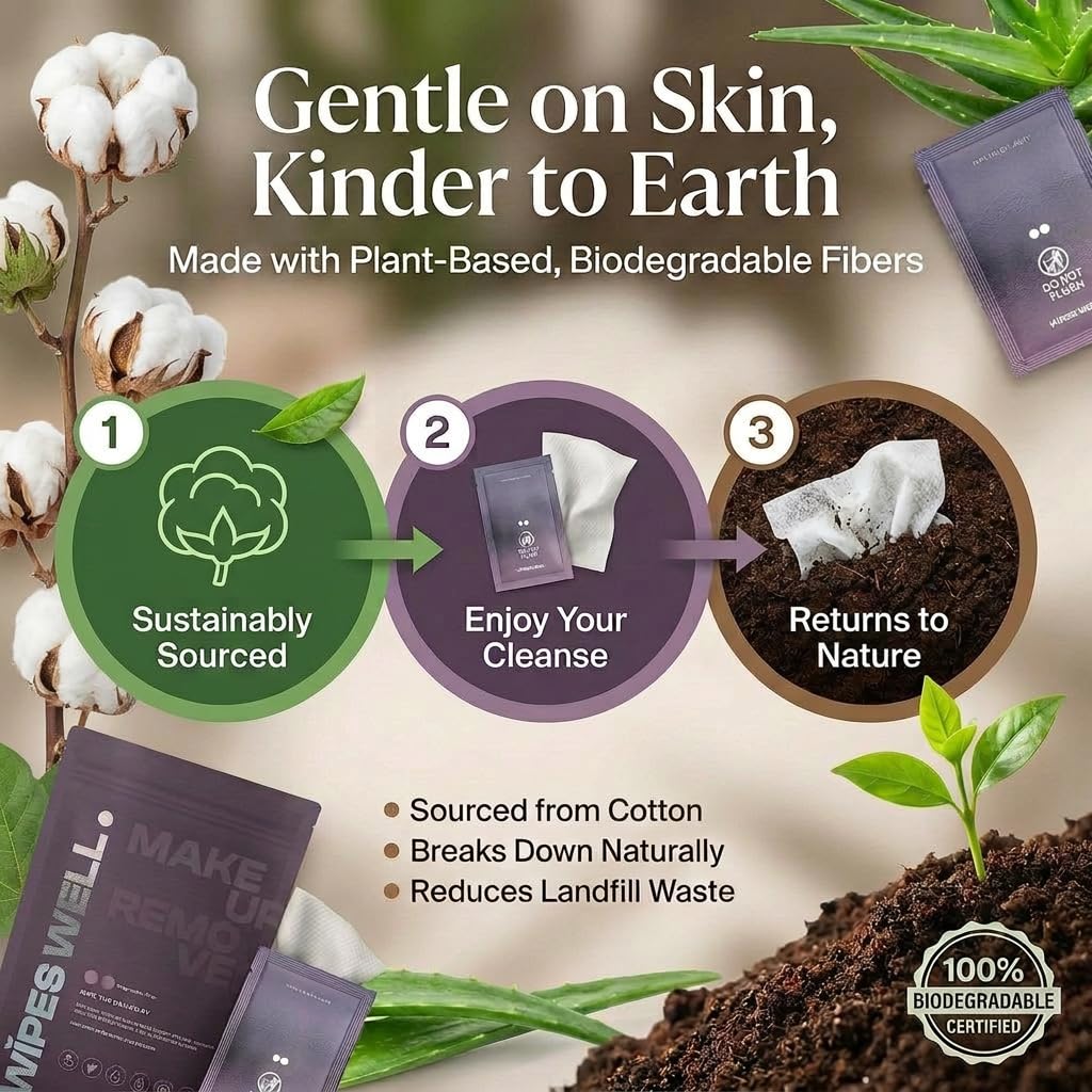 Makeup Remover Wipes Individually Wrapped Travel Size Face Wipes - 21ct