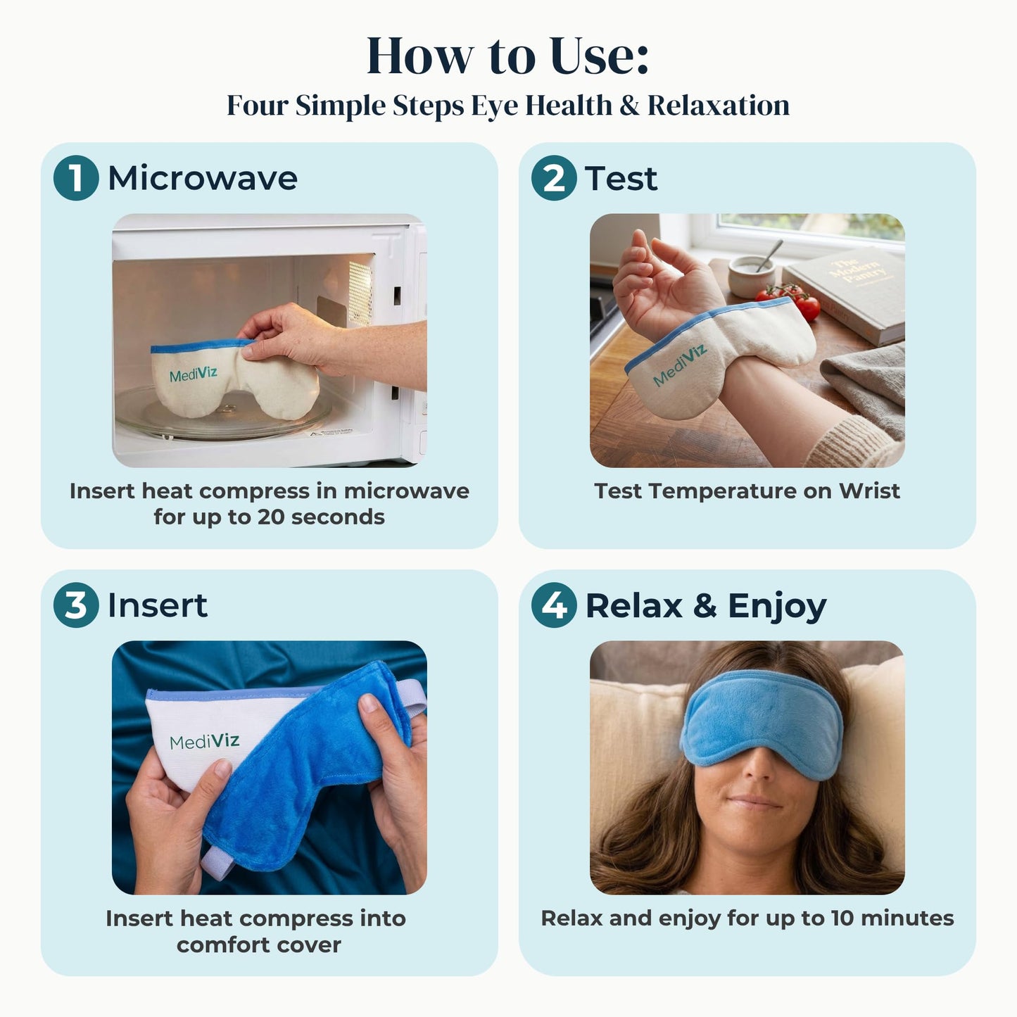 Eye Love Heated Eye Mask - Moist Heat Compress for Irritated and Occasional Dry Eyes – Hot or Cold – Removable Washable Cover