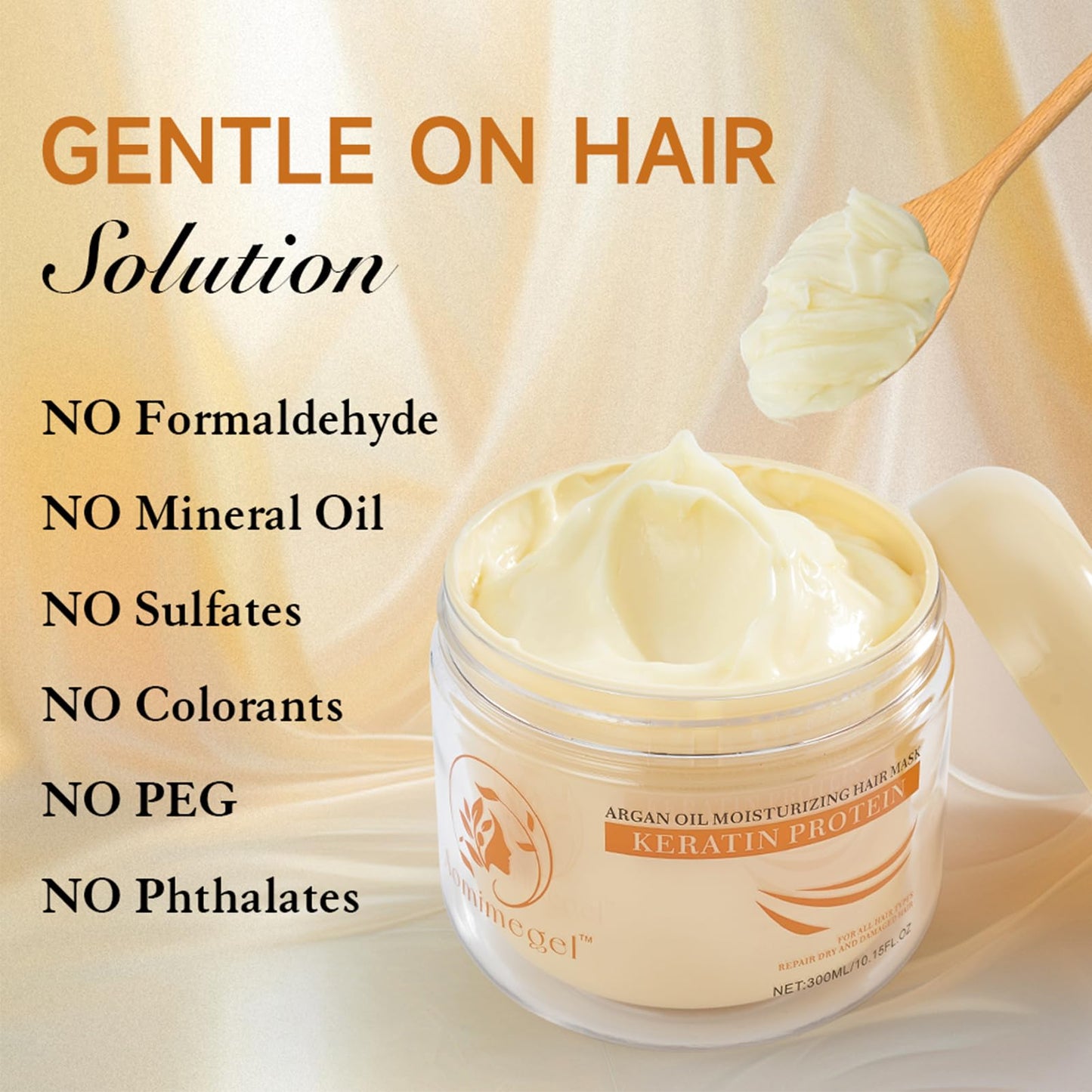 Aomimegel Collagen Hair Mask,Deep Repair Conditioning Argan Oil Hair Mask for Damaged Hair Treatment, Deep Conditioner Hydrating Hair Masque for All Hair Types 10.15 oz 300ml