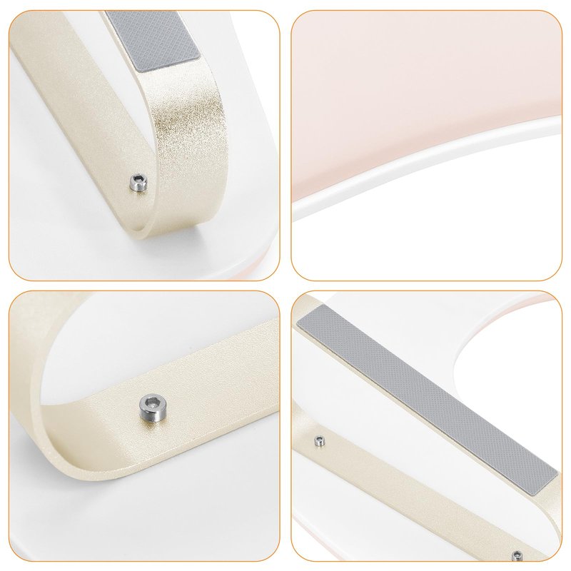 Arm Rest for Nails Tech Upgraded 10° Inclined, U-Shaped Manicure Nail Arm Rest Stand, Pink Nail Armrest for Nail Tech Hand Rests with Gold Aluminum Alloy Holder Non-Slip