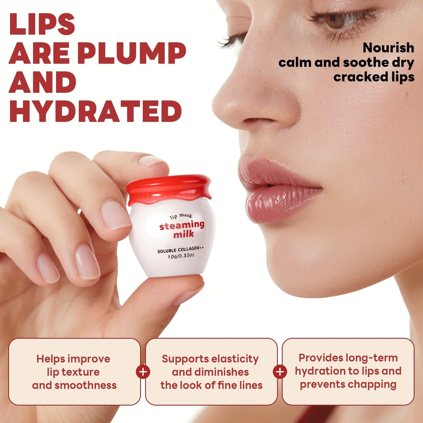 SWETIYOU Lip Sleeping Mask Steaming Milk, Lip Hydrating Butter Balm for Dry and Dehydrated Lips, Overnight and Daily Lip Care, For A Softer & Smoother Pout