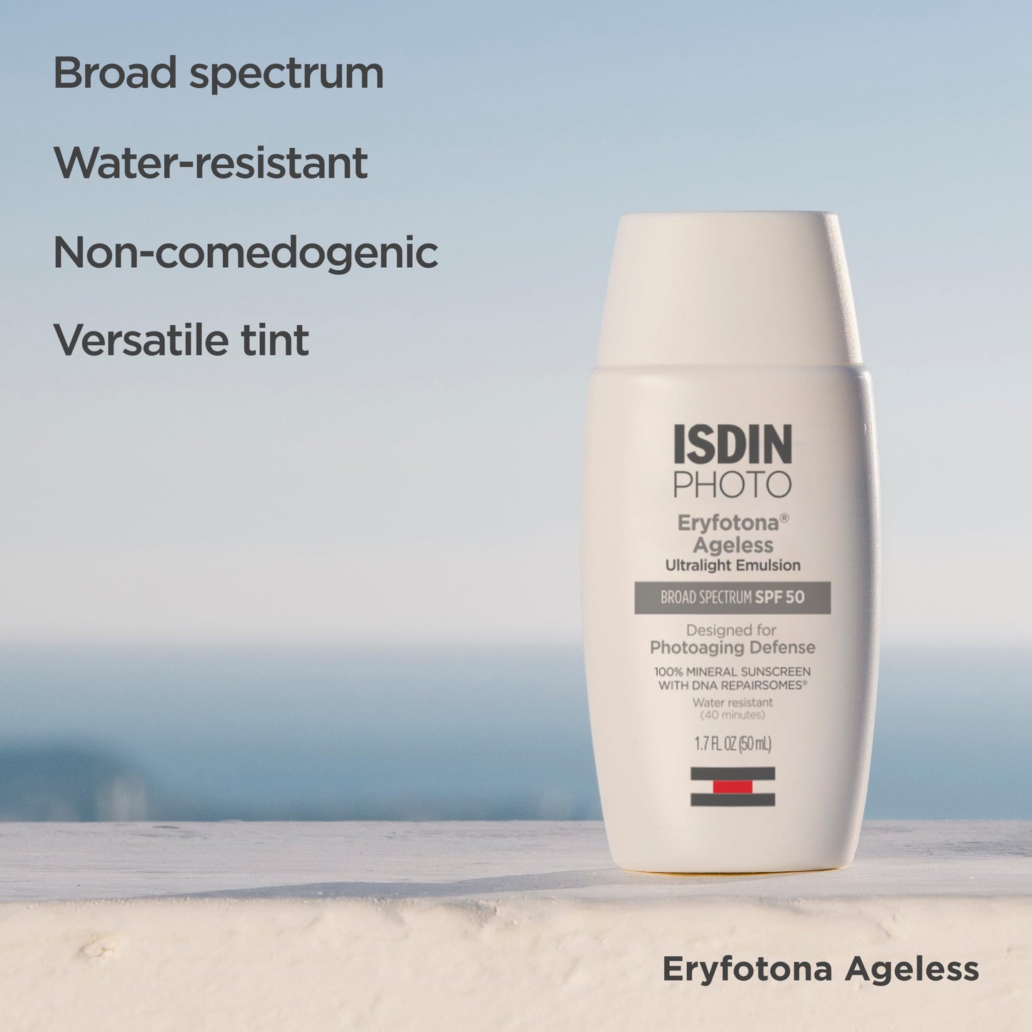 ISDIN Eryfotona Ageless Tinted Mineral Face Sunscreen SPF 50, Zinc Oxide