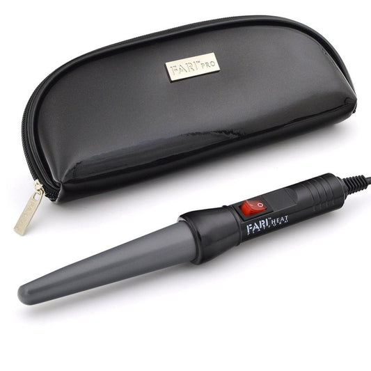 Travel Mini Hair Curling Iron Wand - Ceramic Tourmaline Coating, Dual Voltage | Fast Heating, Black