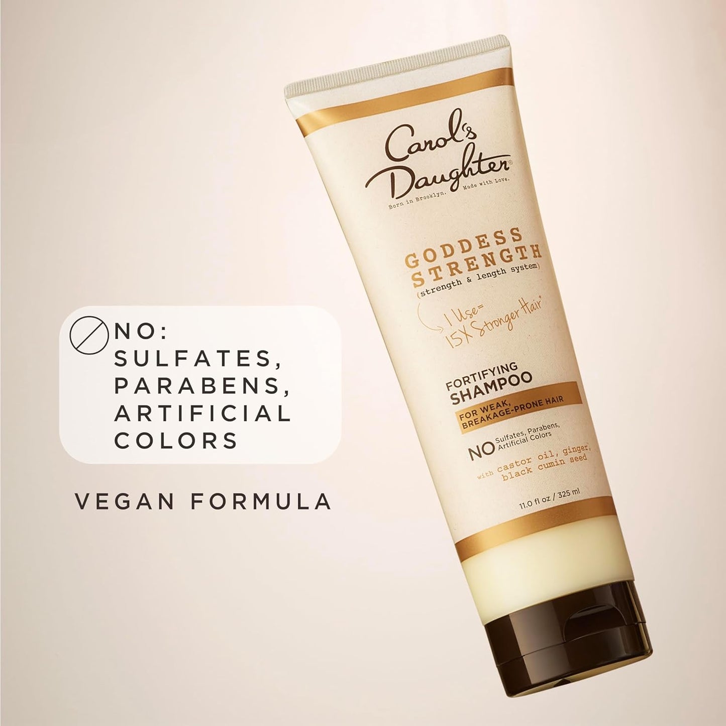 Goddess Strength Fortifying Shampoo - Sulfate-Free Castor Oil Formula for Wavy, Curly & Coily Hair | 11 Fl Oz
