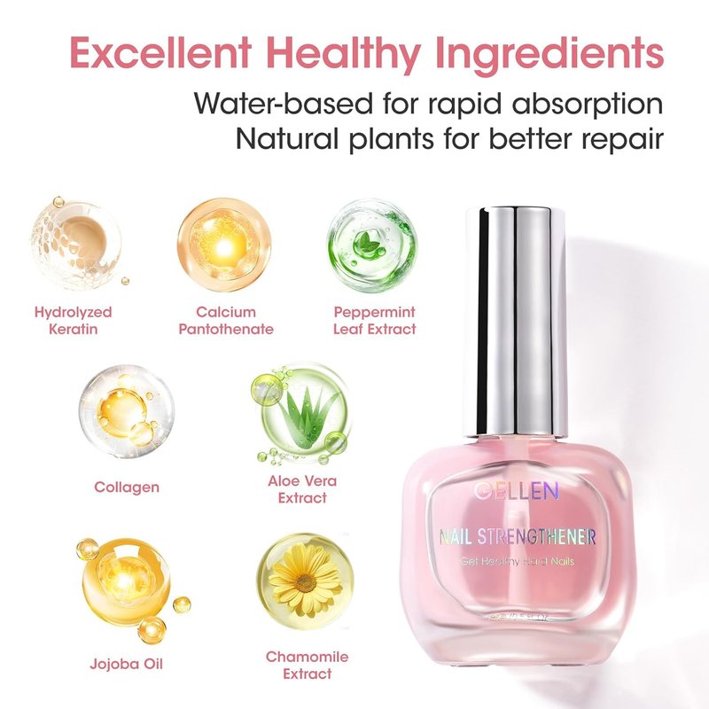Nail Strengthener Serum - 8-In-1 Repair for Thin, Brittle Nails | Air Dry Clear, Cherry Blossom Scent