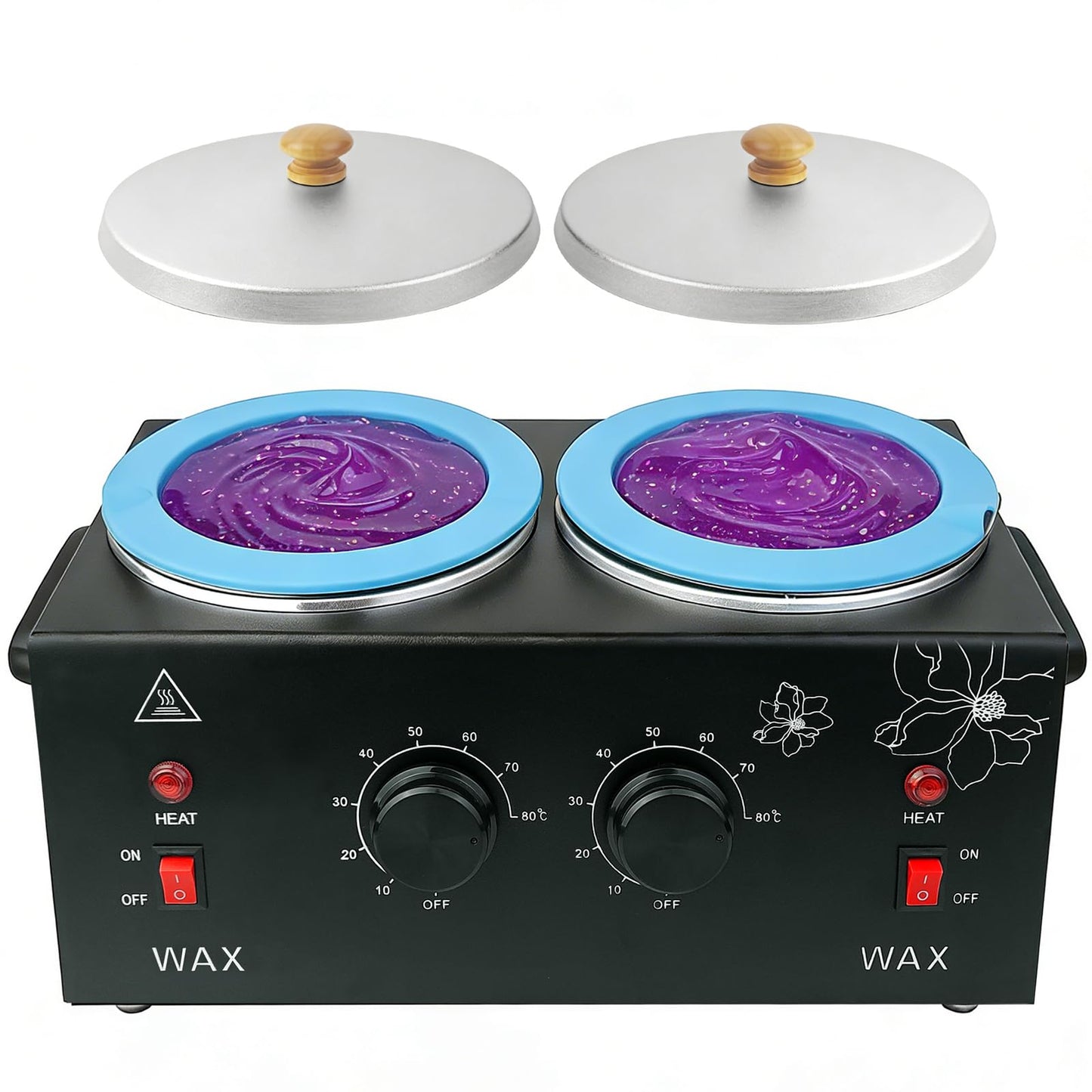 Wax Warmer for Hair Removal, Double Wax Heater Pot with Adjustable Temp