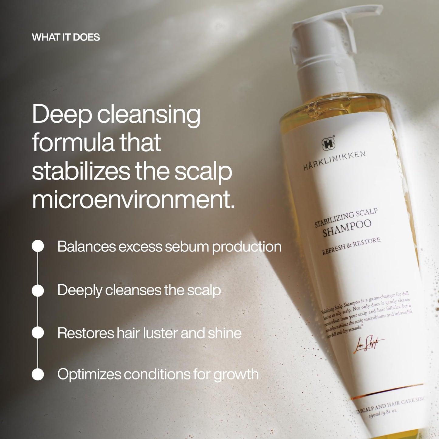 Harklinikken Stabilizing Scalp Shampoo - Refreshes, Restores & Supports Optimal Conditions for Hair Growth - Gentle, Nourishing Formula