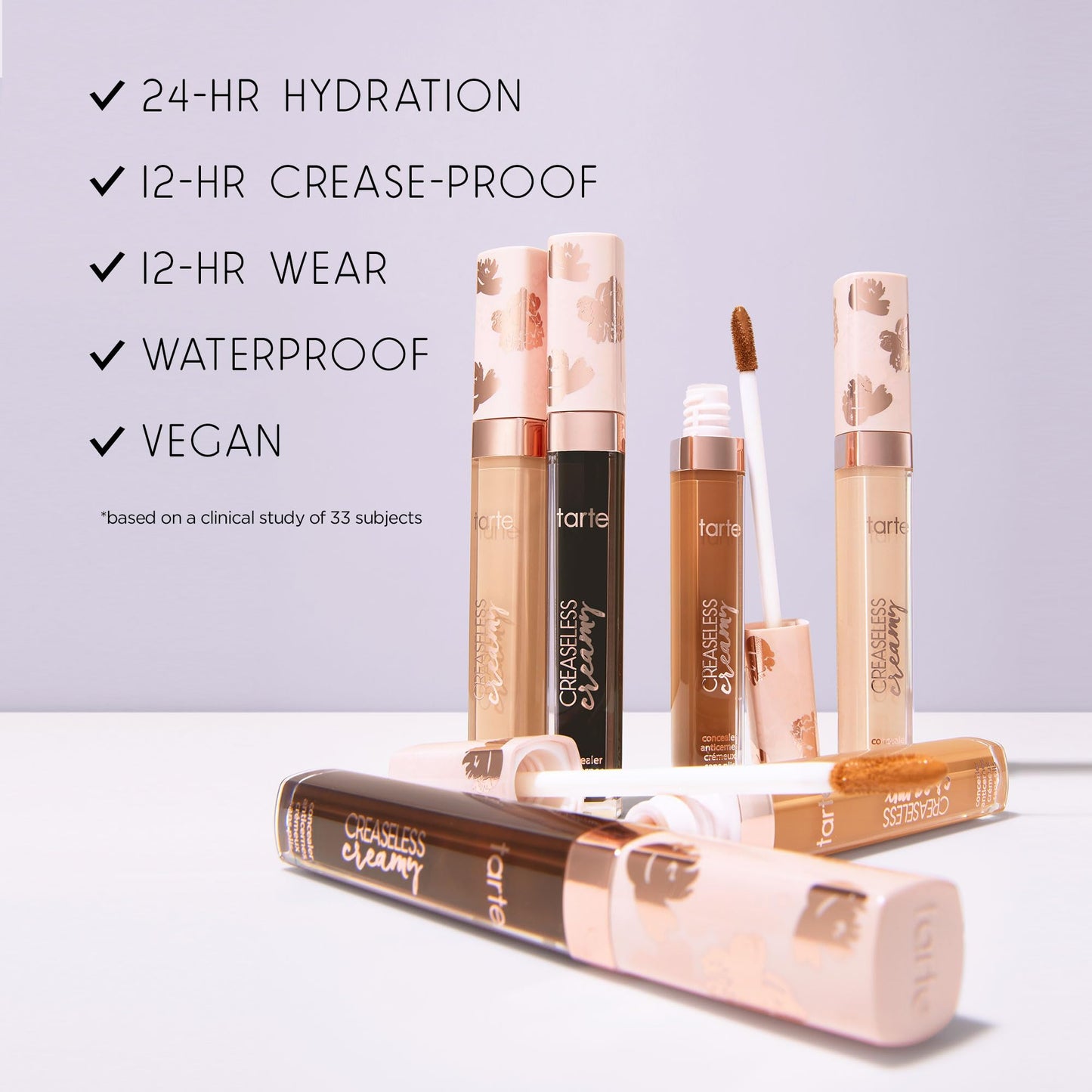 tarte creaseless creamy full-coverage concealer – Waterproof Hydrating Longwear, Niacinamide & Caffeine for covering Dark Circles & Blemishes, Vegan & Cruelty-Free, full size, 48G tan-deep golden