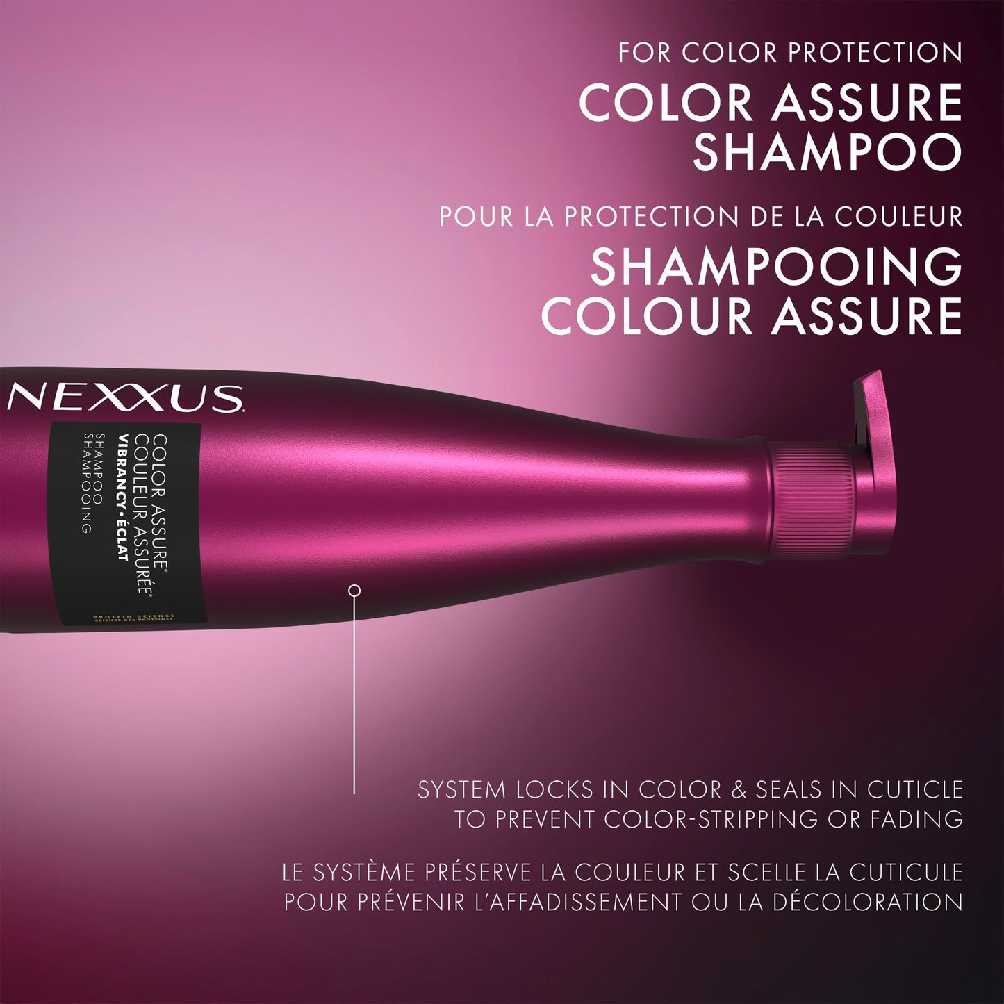 Nexxus COLOR ASSURE Shampoo for Vibrancy for Color Treated Hair Powered by CHROMABOND SEALER with Citric Acid 13.5 oz