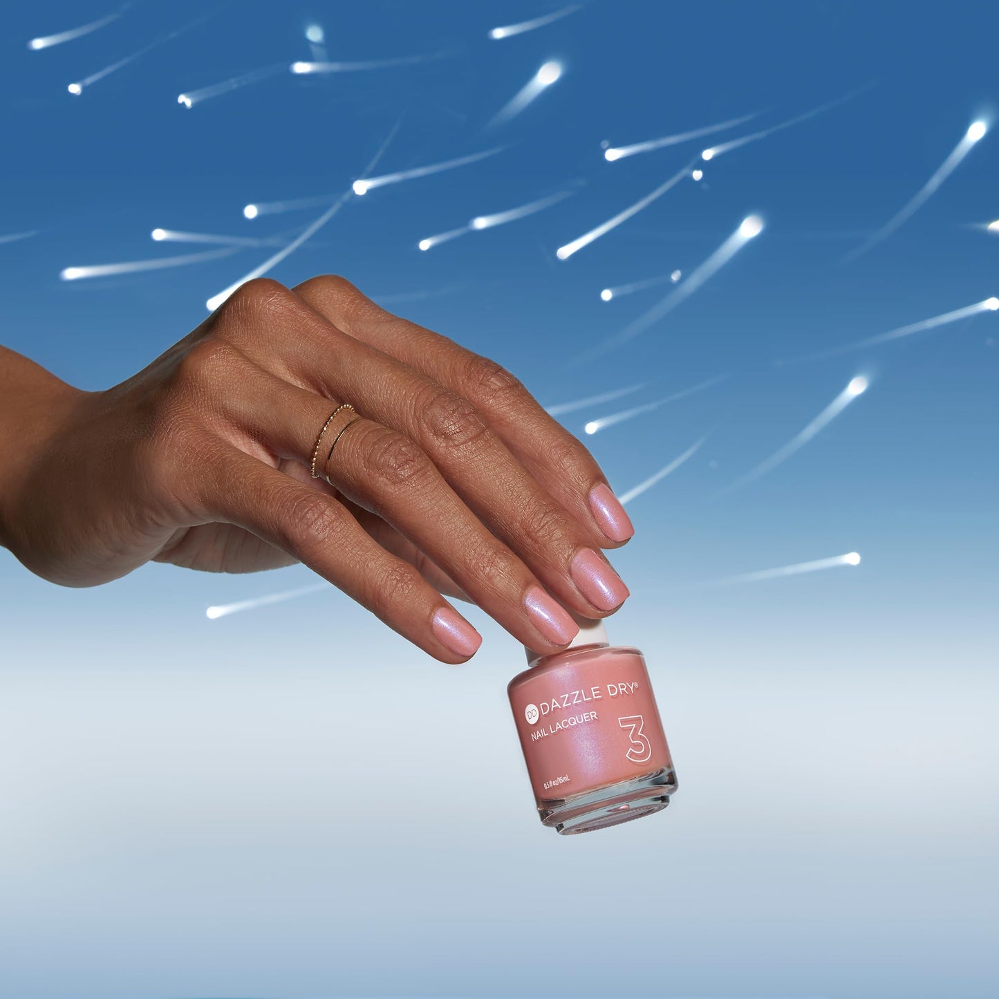 Dazzle Dry Nail Lacquer (Step 3) - Milky Way - An iridescent seashell pink. Semi-sheer shimmer. (0.5 fl oz)