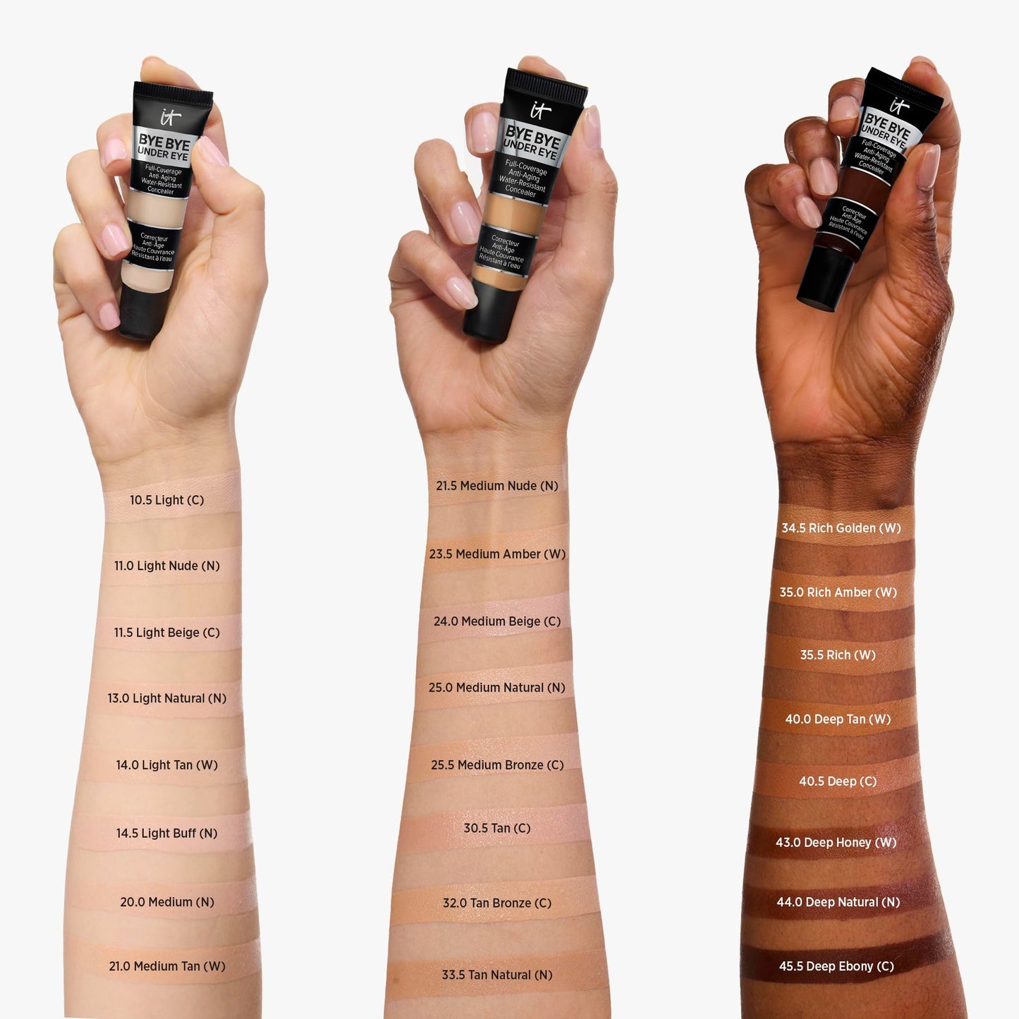 IT Cosmetics Bye Bye Under Eye Concealer (Deep Tan) - Waterproof, Full Coverage Brightening Concealer For Dark Circles, Fine Lines, Redness & Discoloration, Anti-Aging, 24H Wear - 0.4 fl oz