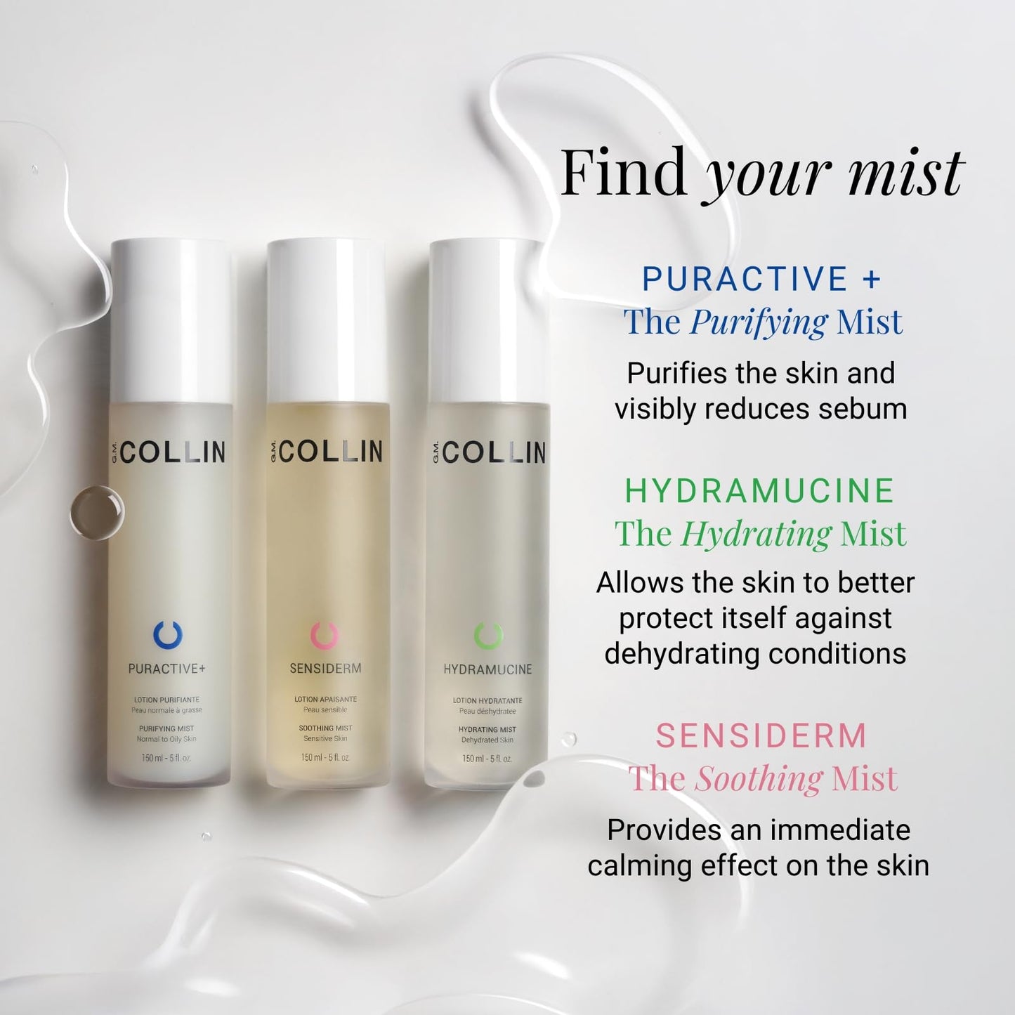 G.M. COLLIN Hydramucine Hydrating Mist | Gentle Daily Face Mist Spray | Skin Moisturizer for a Dewy Glow