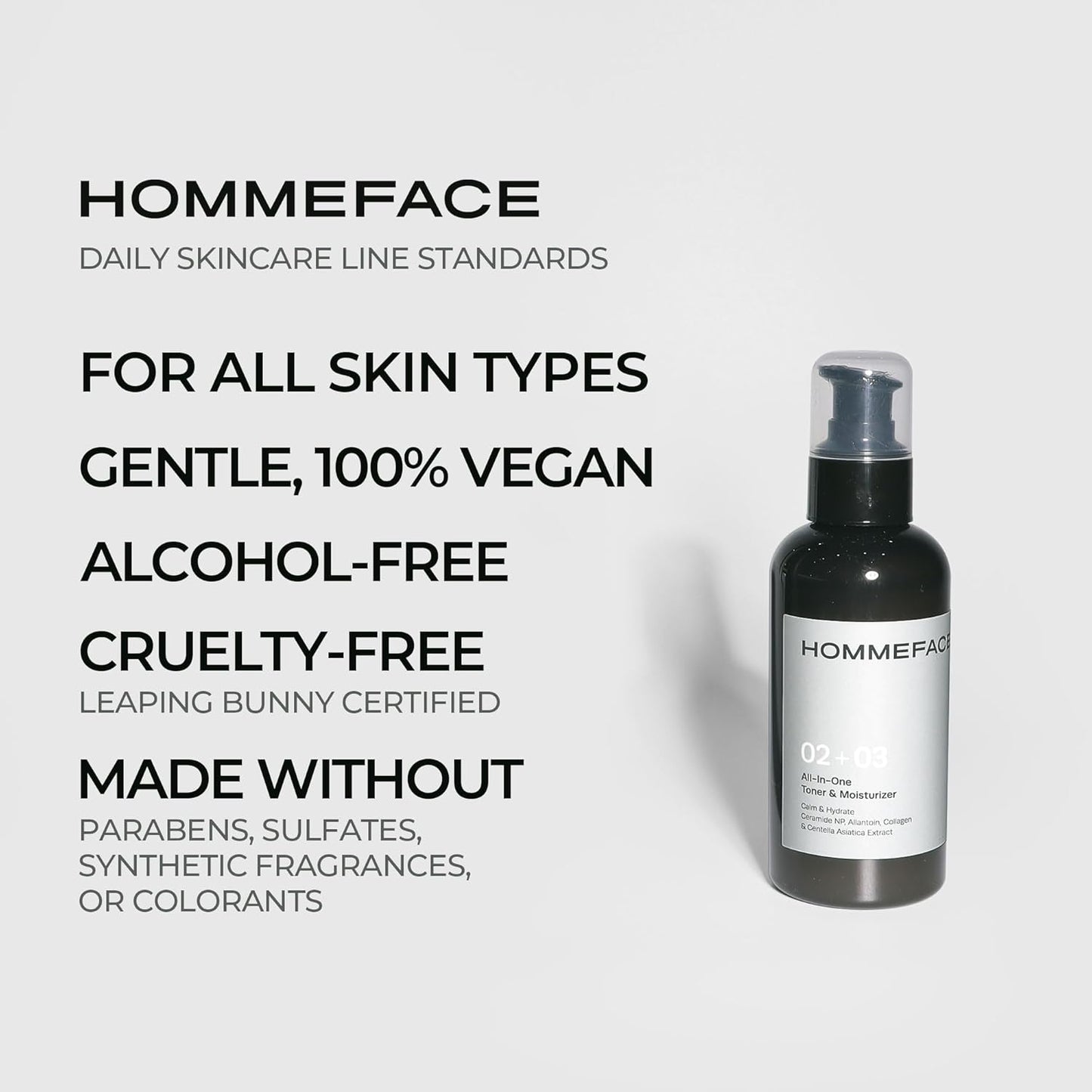 Men’s All-in-One Face Toner & Moisturizer - Lightweight, Alcohol-Free Korean Skincare | 5.07 fl oz with Collagen & Ceramide