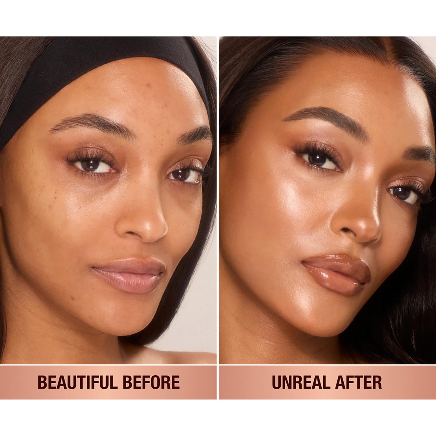 Charlotte Tilbury Unreal Skin Tint & Sheer Glow Hydrating Foundation Stick - Cream Foundation Makeup with Sheer-to-Light Coverage & a Buildable Formula - Blurring, Smoothing & Nourishing - 10 Tan