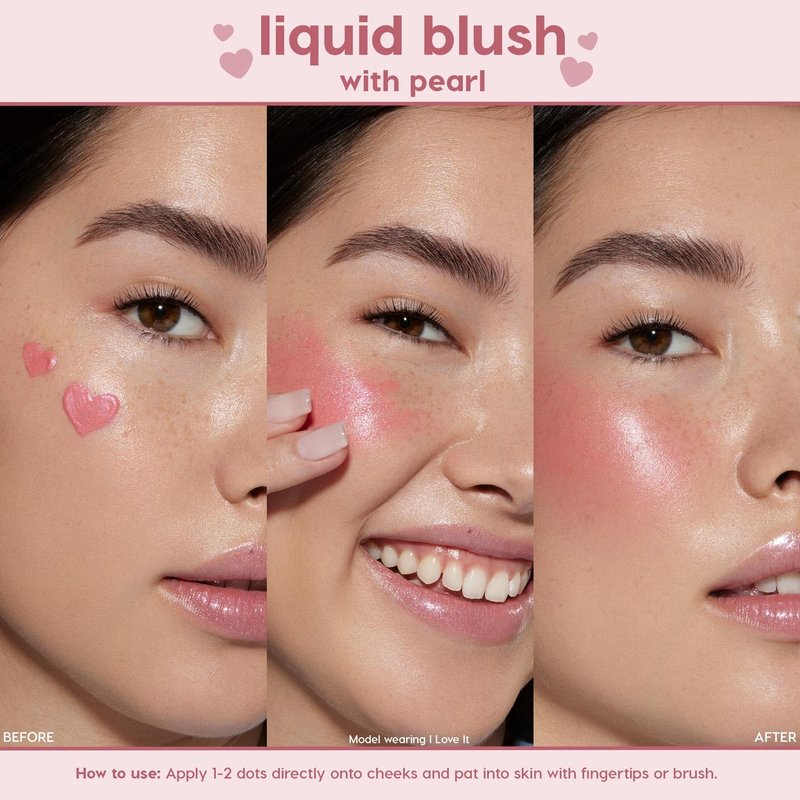 ColourPop Weightless Liquid Blush - Hydrating, Liquid Blush for Cheeks - Glowy, Pearl Finish with Hyaluronic Acid for a Healthy Glow - Designed with a Doe Foot Applicator - I Love It (0.3 Fl Oz)
