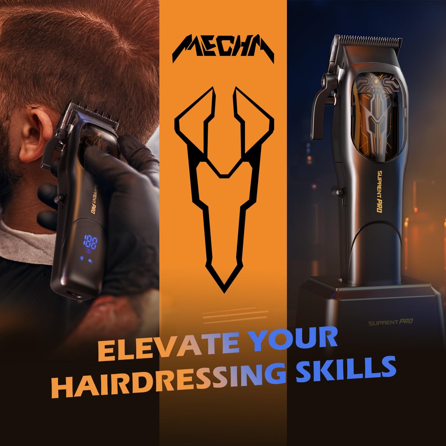 Hair Clippers Professional for Men- High Torque Brushless Motor with Diamond-Like Carbon Coating Ceramic Blade, Mens Cordless Hair Clippers Set for Barbers with Charging Base