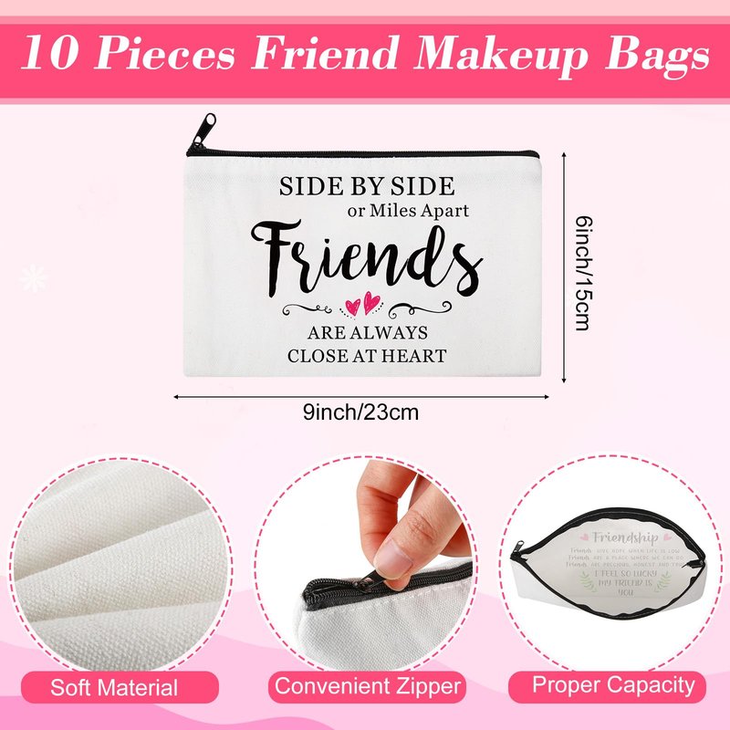 Abbylike 20 Pieces Friends Group Gifts Bulk for Women Friendship Bracelets Makeup Bags Friendsgiving Long Distance Present Party Favors for Friend Family Sister Birthday