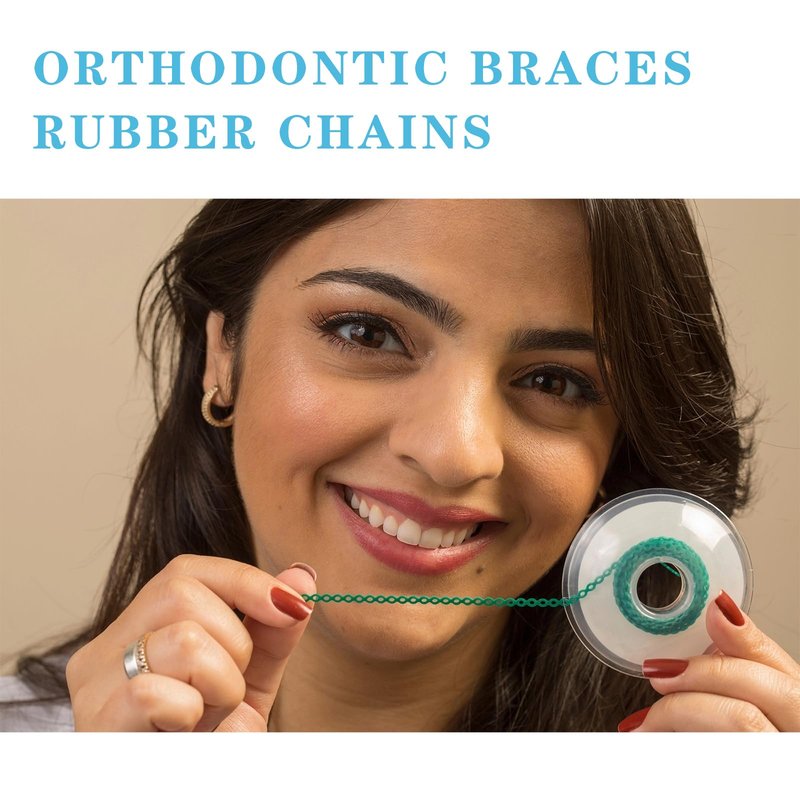 TTKBHHQ-10 Piece Orthodontic Elastic Chain, Orthodontic Bracket Rubber Chain for Support Brackets,15 feet of orthodontic elastic chain (Long)