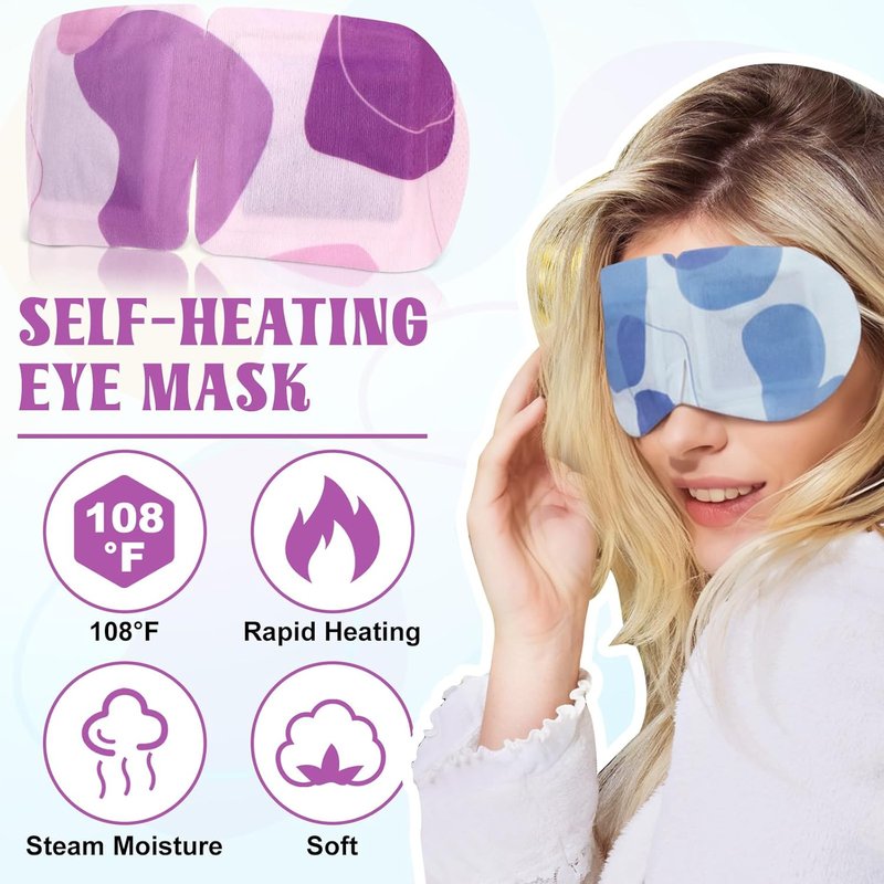 Steam Eye Masks - 100 Pcs Self-Heating Disposable Warm Compress for Home, Office & Travel | Relaxation Supplies