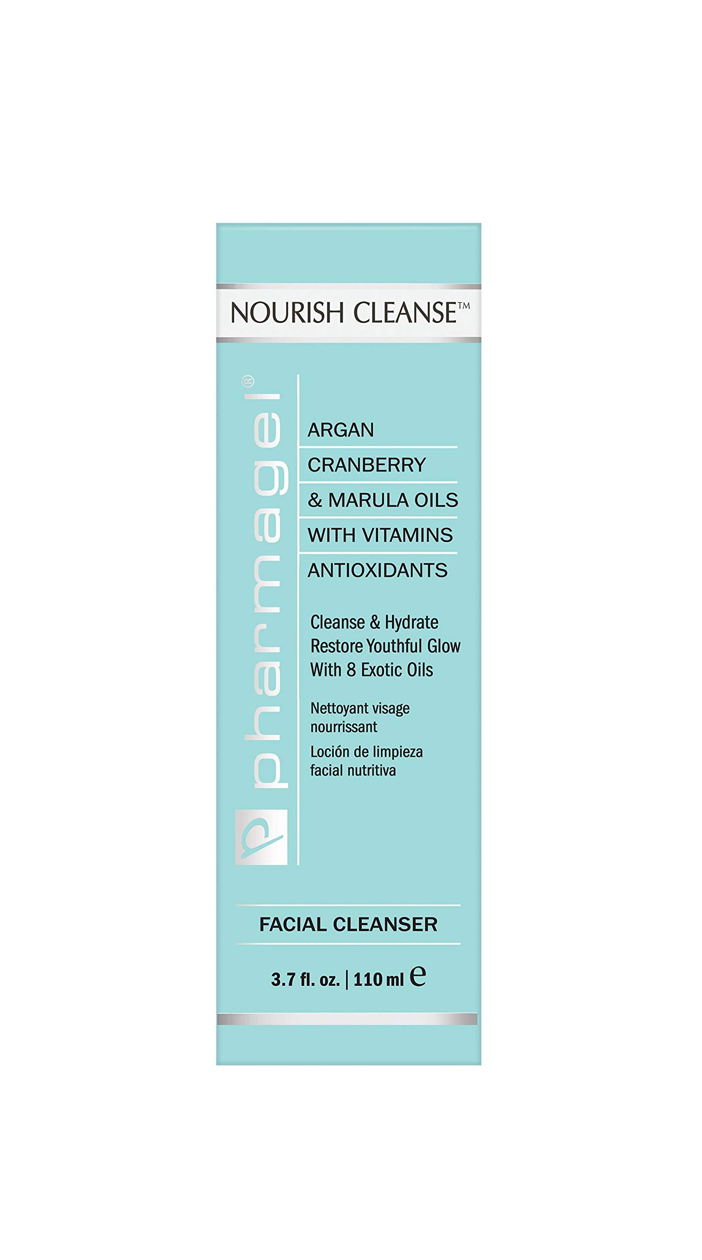 Pharmagel Nourish Cleanse Hydrating Facial Cleanser | Face Cleanser & Makeup Remover | Natural Face Wash for All Skin Types – 3.7 oz