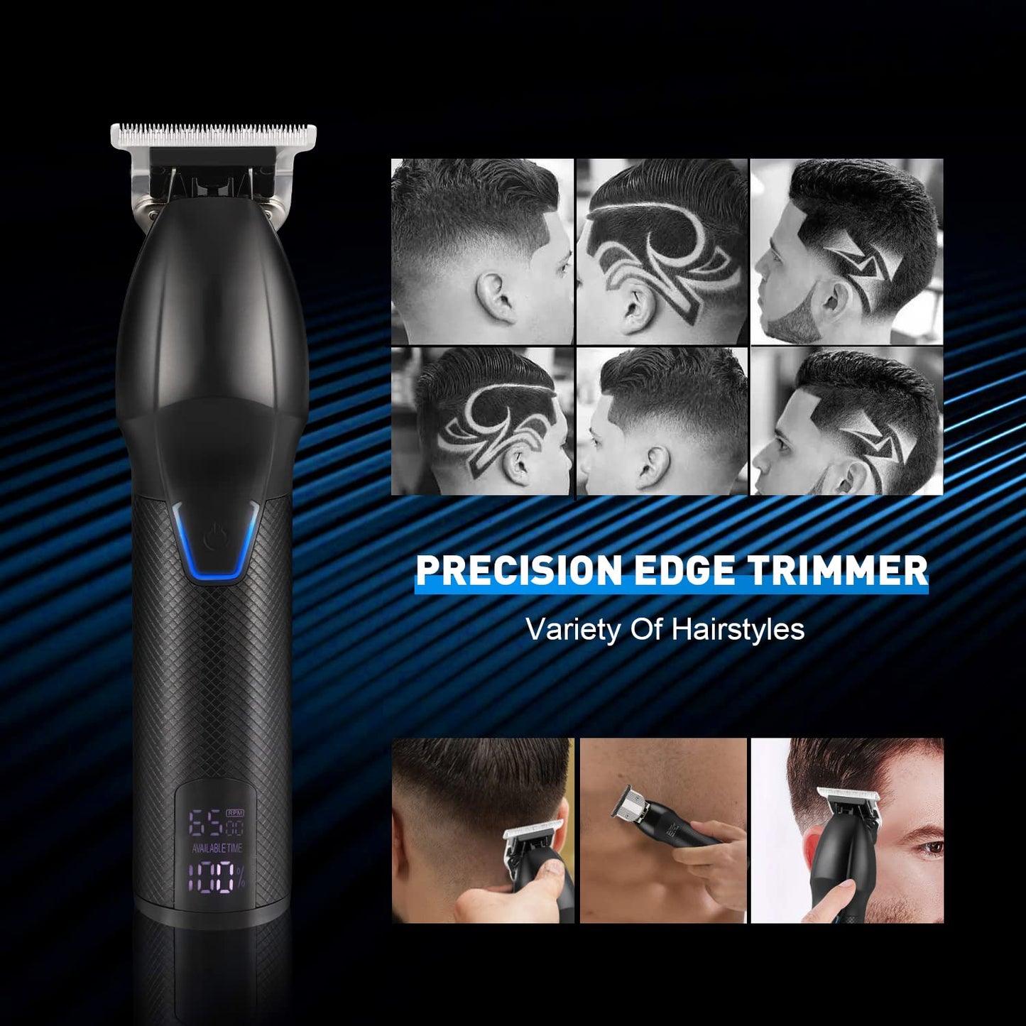 Karrte Professional Hair Clippers and Trimmer Set for Men, T-Shaper Trimmer & Foil Shaver, Nose & Ear Hair Trimmer, Cordless Clippers and Grooming Set, Hair Cutting Kit