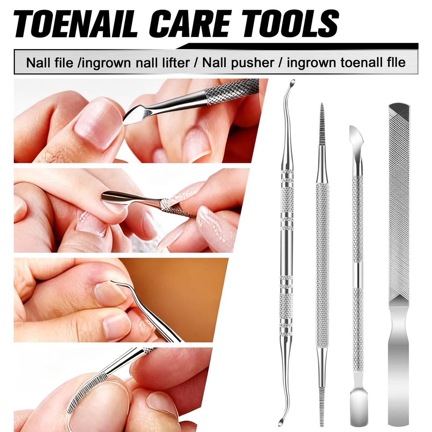 Toenail Clippers for Seniors Thick Toenails, 7-in-1 Ingrown Toe Nail Clippers, Professional Large Podiatrist Toenail Clippers Manicure Pedicure Kit for Men Women