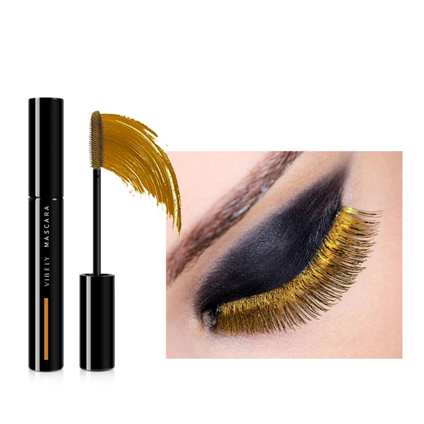 Luxury Mascara | Volumizing & Lengthening | Waterproof & Smudge-proof | Cruelty-Free & Vegan | For Dramatic Lashes (Yellow)