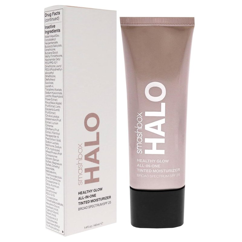Smashbox Halo Healthy Glow Tinted Moisturizer - SPF 25, 24-Hour Hydration, Buildable Coverage, Natural Dewy Finish