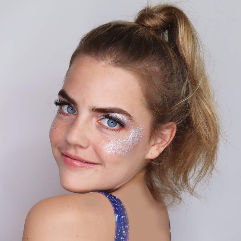 Electric Bliss Beauty Holographic Silver Glitter Spray - Shiny Body Glitter Spray, Hair Glitter Spray for Hair & Body Face Glitter, Eye Glitter, Rave Glitter Festival Accessories