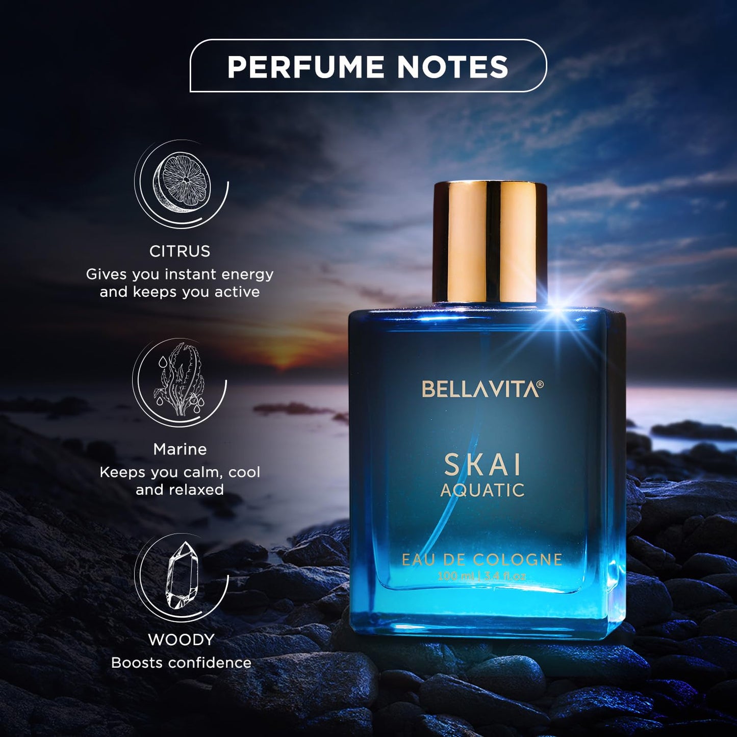BellaVita Luxury G.O.A.T. & Skai Aquatic Perfume Combo for Men and Women | Long-Lasting, Refreshing & Invigorating | Cruelty-Free & Vegan | Ideal Gift for Sports & Gym Enthusiasts