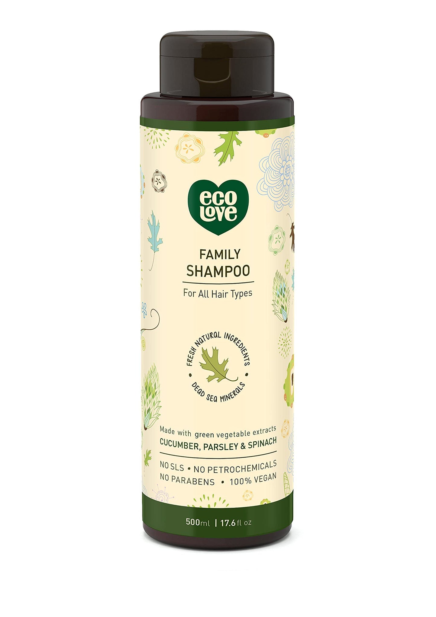 ecoLove - Natural Shampoo, Conditioner & Moisturizing Body Wash - With Organic Cucumber Extract - No SLS or Parabens - Safe for Kids 6 Months and Older - Vegan and Cruelty-Free