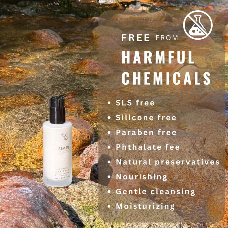 Tallow Honey Cleansing Milk - Gentle Hydrating Face Wash for Sensitive Skin | Moisturizing with Grassfed Beef Tallow & Organic Raw Honey