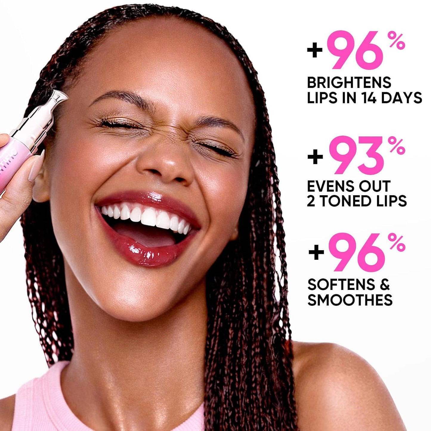 Peptide Brightening Lip Serum - Hydrating & Plumping Tinted Lip Gloss with Polypeptides | 04 Pink Berry