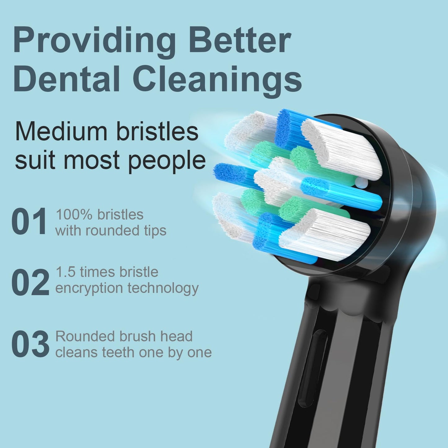 8 Count IO Replacement Heads Compatible with Oral B IO 2/3/4/5/6/7/8/9/10 Series Electric Toothbrushes, Medium Softness Brush Heads Compatible with Oral B iO for Teeth and Gums Care (Black White)