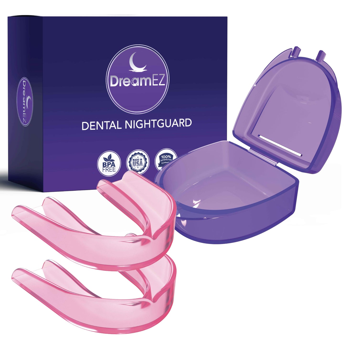 DreamEZ Night Guard for Grinding, Bruxing, Clenching, Made in USA, Pink