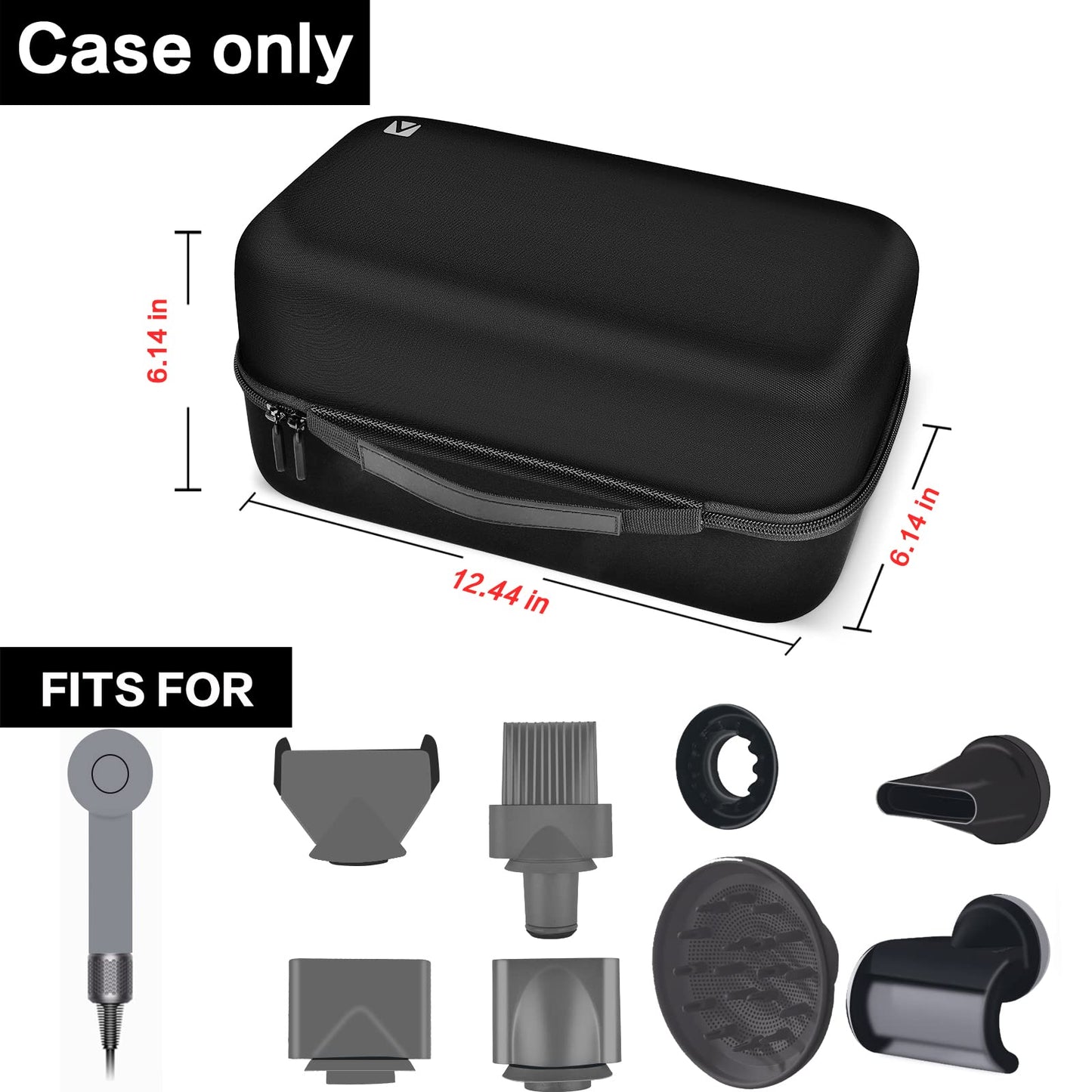 ANKHOH Case Holder for Dyson Supersonic Hair Dryer, Blow Dryer Storage Bag for Dyson Supersonic Limited Gift Set Edition and Accessories,Box Only-Full Black
