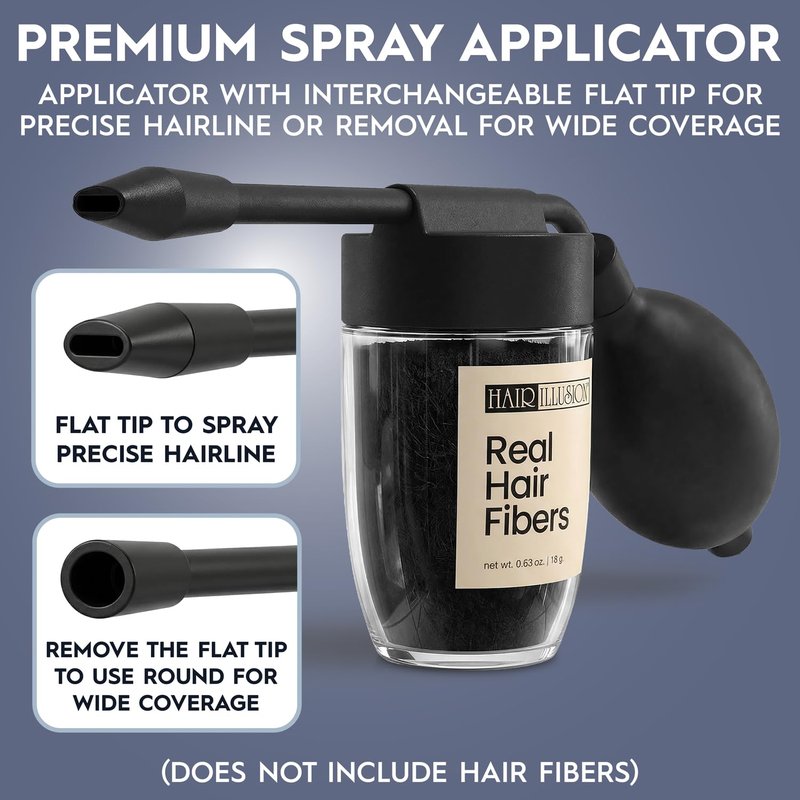 Hair Illusion Spray Applicator - Precise Flat Tip for Perfect Hairline | Removable Design for Wide Coverage