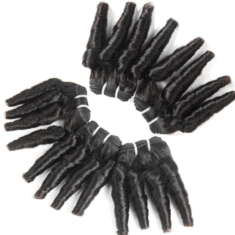 Molefi Brazilian Virgin Funmi Hair Bundles burmese curly bundles human hair 5 Bundles Short Curly Weave 9A Unprocessed Brazilian Human Hair Extensions 50g/pc Full Head Natural Color (8 8 8 8 8 inch)