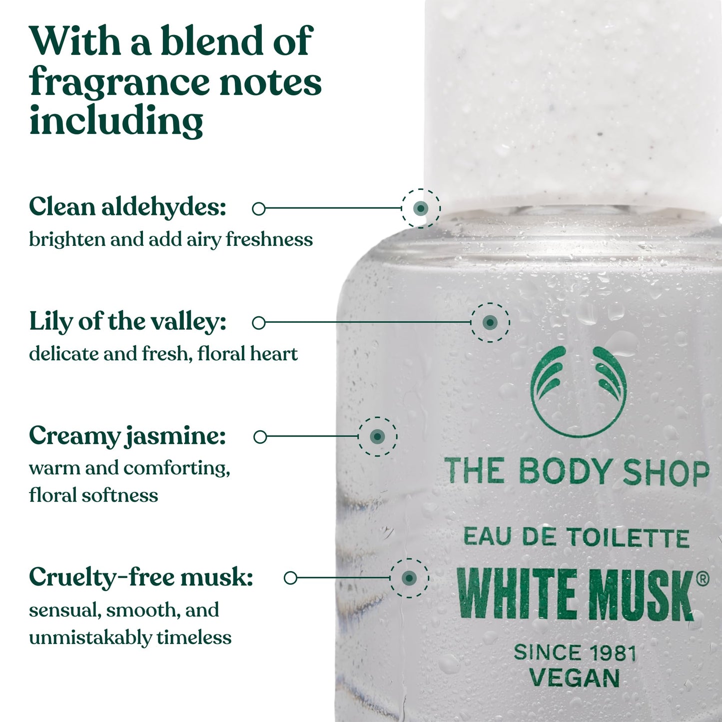 The Body Shop White Musk Eau De Toilette – Fresh, Floral Fragrance – Vegan – 2 oz