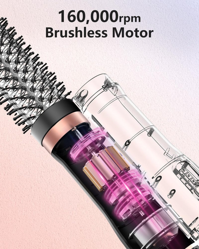 Hot Air Brush, Updated Version Thermal Brush & Hair Dryer Brush One Step Volumizer, High-Speed 1.5 Inch Negative Ion Blowout Express Thermal Round Brush Salon-Quality Blowouts, Hair Shinier & Smoother