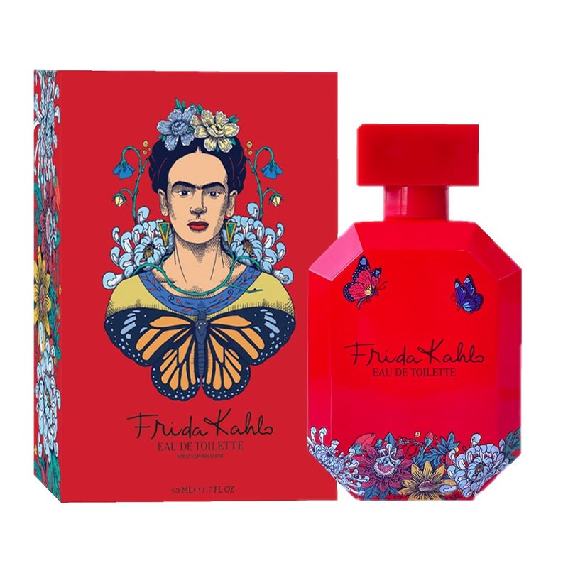Frida Kahlo Red Eau de Toilette Spray for Women - Warm Floral Scent with Rose & Jasmine | 1.7 oz Lacquered Bottle